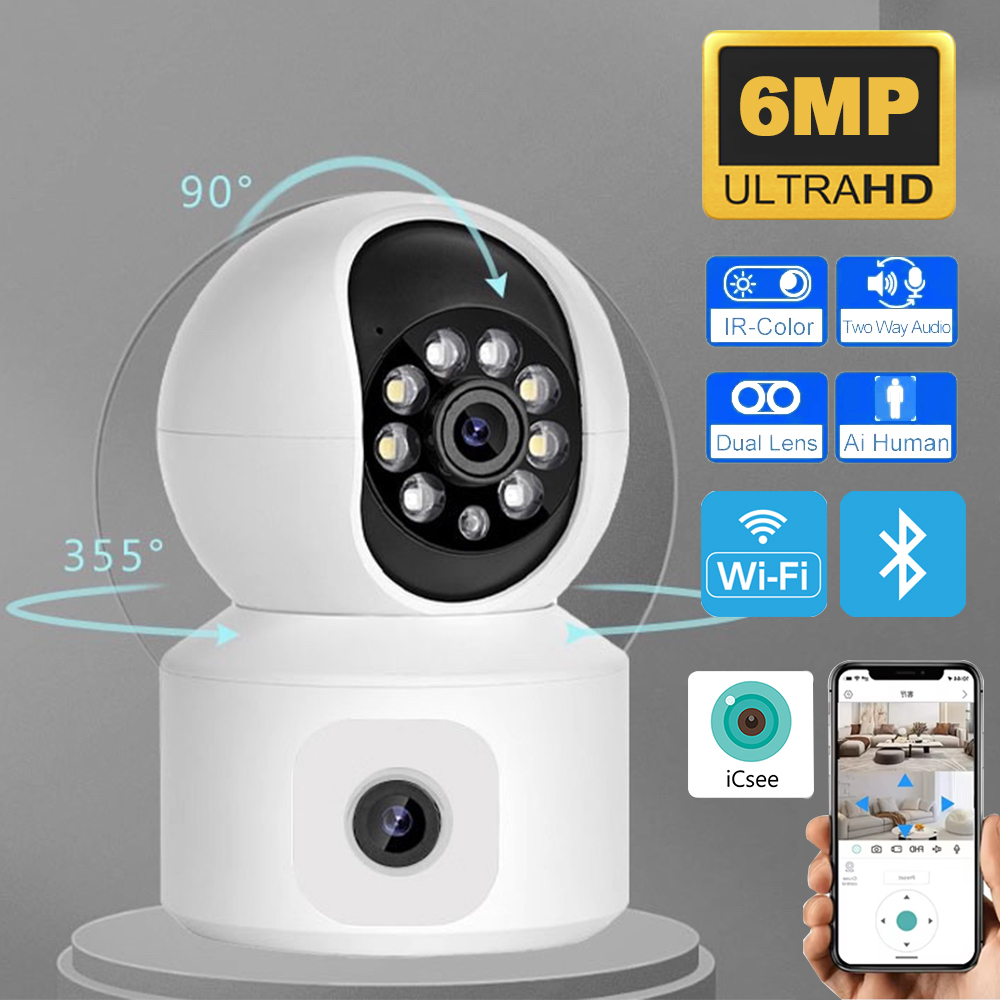 Home Cinema Screen - 6MP iCsee WiFi IP Camera Dual