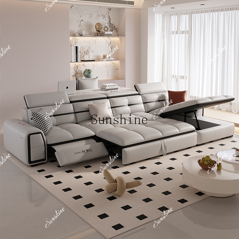 Home Cinema High End - Leather functional sofa adjustable variable trailer