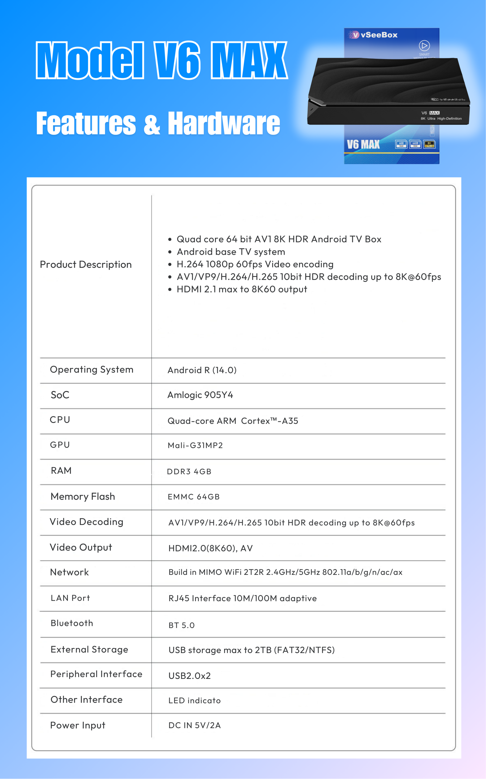 vSeeBox V6 Max 64GB 8K HD Offi – Home Cinema Youtube Bewertung und Preis