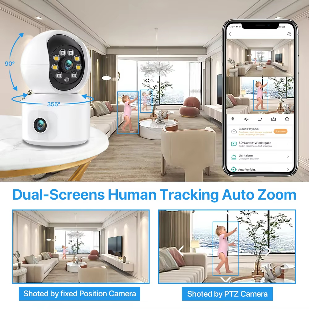 6MP iCsee WiFi IP Camera Dual  – Home Cinema Screen Bewertung und Preis