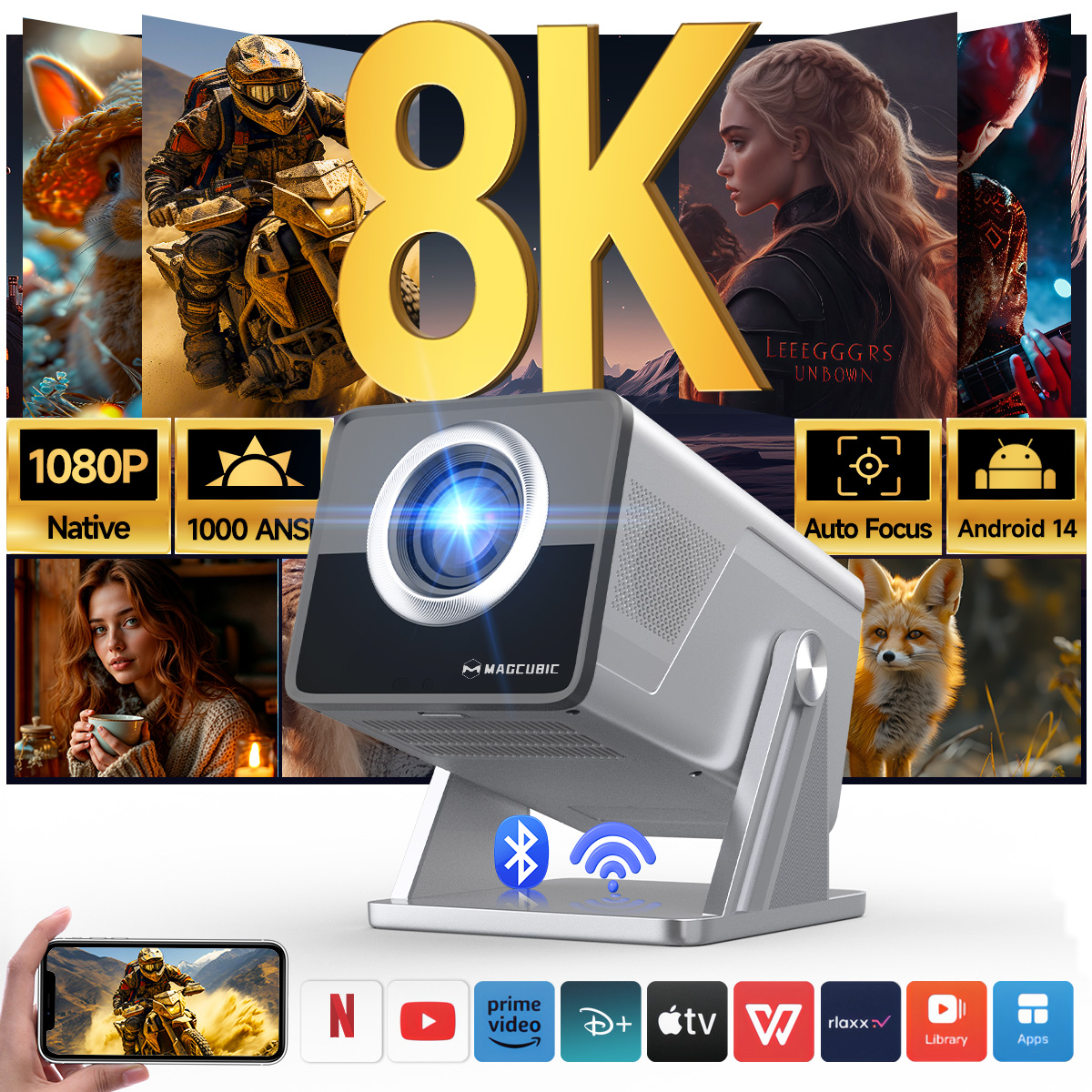 Magcubic 8K HD 1080P 1000ANSI  – Home Cinema Hdmi Bewertung und Preis